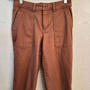 A New Day Super-Soft Stretch Elastizado Burnt Orange Cotton Pants: Comfy Fit